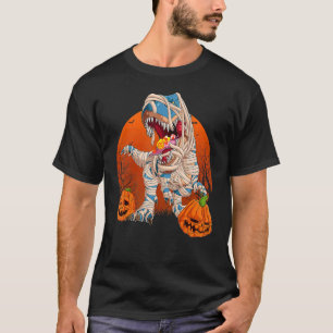 Camiseta Trex Calabaza Dinosaurio Halloween Niños Mummy Zom