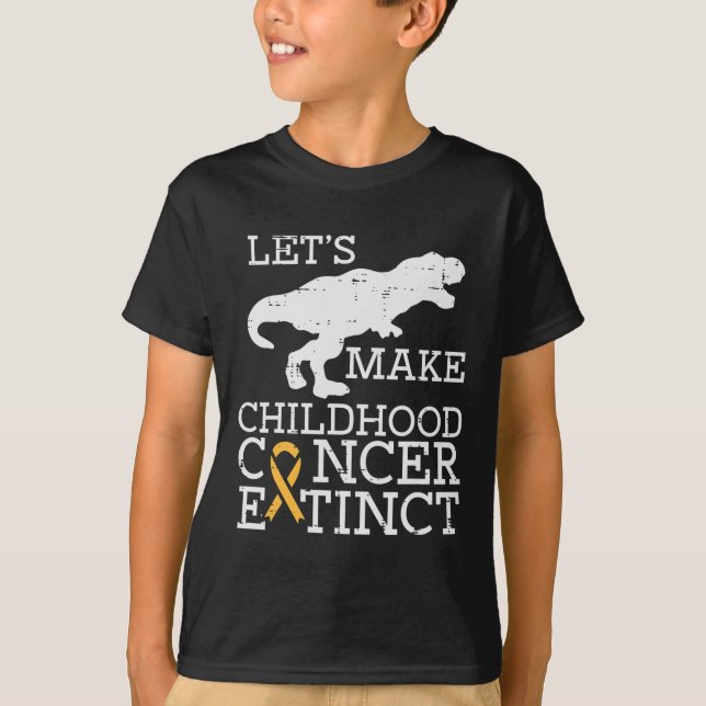 Camiseta Trex Cáncer Infantil Extinct Awareness Dinosaur B (Anverso)