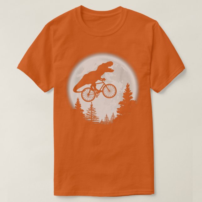 Camiseta TRex Ciclismo Moon Bike Dinosaur Riding Bicycle Fu (Diseño del anverso)