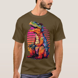 Camiseta Trex con audífonos arte retro8