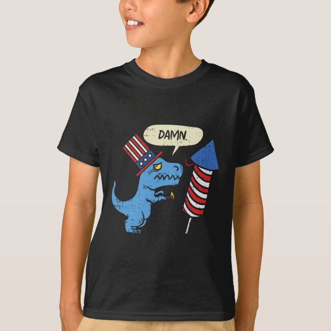 Camiseta Trex Cortas Manos Firecracker Funny Firework 4Of (Anverso)