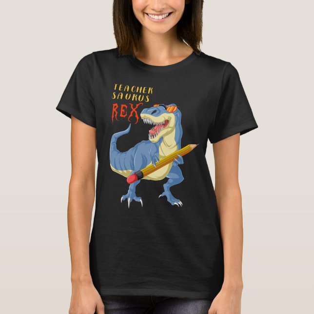 Camiseta trex de dinosaurio de profesor (Anverso)