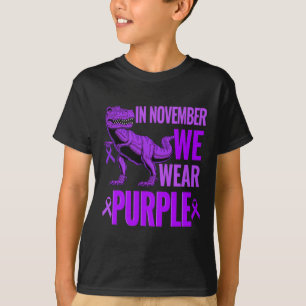 Camiseta Trex Dinosaur En Noviembre Usamos Epilepsia Púrpur