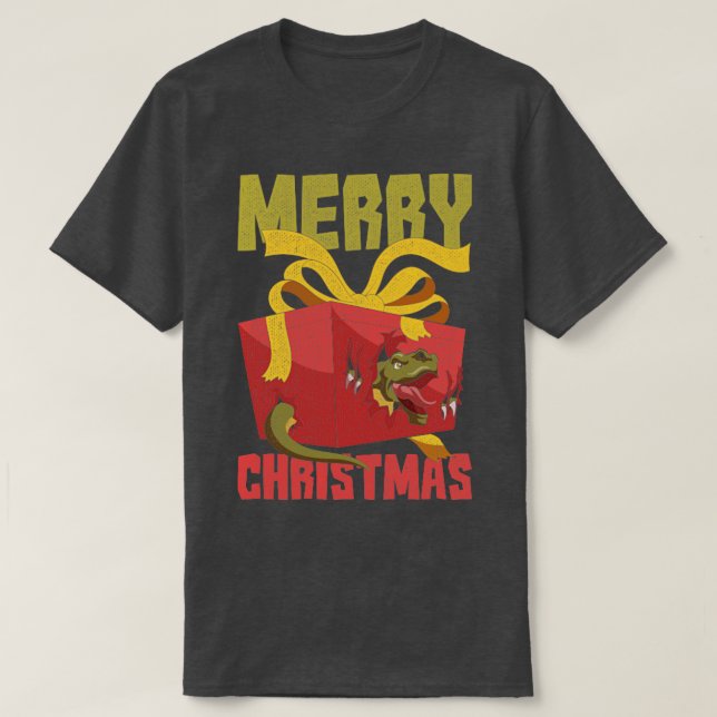 Camiseta Trex Dinosaur Merry Christmas Funny Xmas (Diseño del anverso)