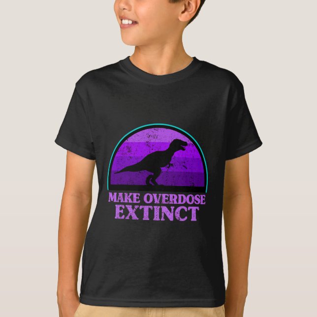 Camiseta Trex Dinosaur Purple Make Extinant Awarene Extinen (Anverso)