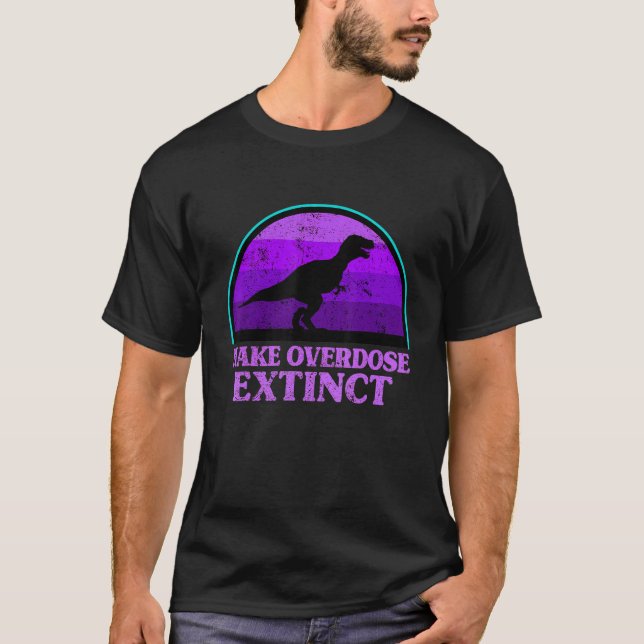 Camiseta Trex Dinosaur Purple Make Extinant Awarene Extinen (Anverso)