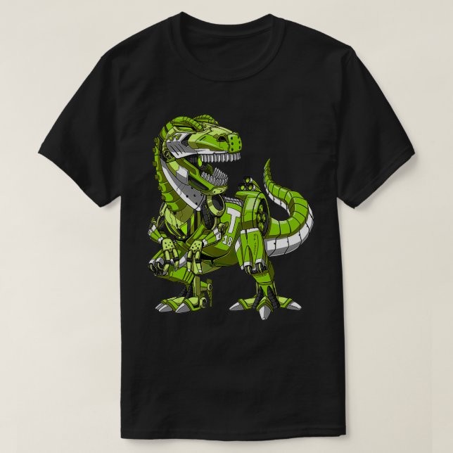 Camiseta TRex Dinosaur Robot Futuritic Science Fiction Boy (Diseño del anverso)