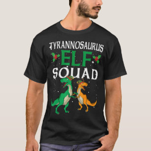 Camiseta TRex Elf Squad Rex Dinosaurio Matando a la Familia