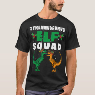 Camiseta TRex Elf Squad Rex Dinosaurio Matando a la Familia