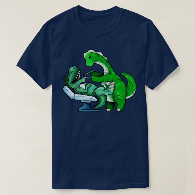 Camiseta TREX en el dentista Brachiosaurus (Diseño del anverso)