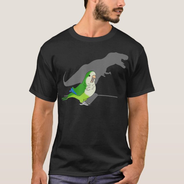 Camiseta Trex Green Monk Parakeet Funny Birb memes Parrot (Anverso)
