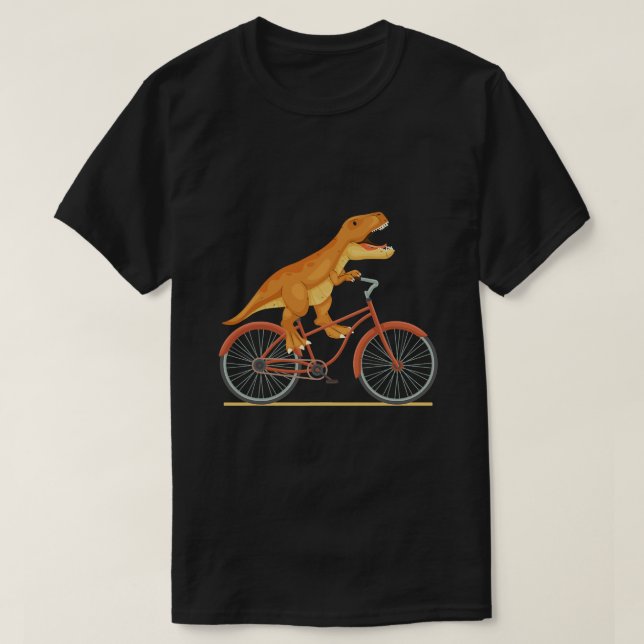 Camiseta TRex Montando una bicicleta divertida Trex Dinosau (Diseño del anverso)