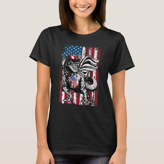 Camiseta Trex Popsicle Bandera Estadounidense 4 De Julio Di (Anverso)