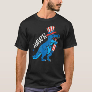 Camiseta Trex Rawr Us Bandera Gorra Firecracker Dino 4 De J