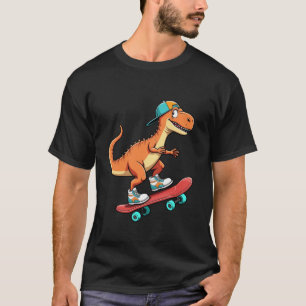 Camiseta Trex Skateboarder Dino Dinosaur Skateboard
