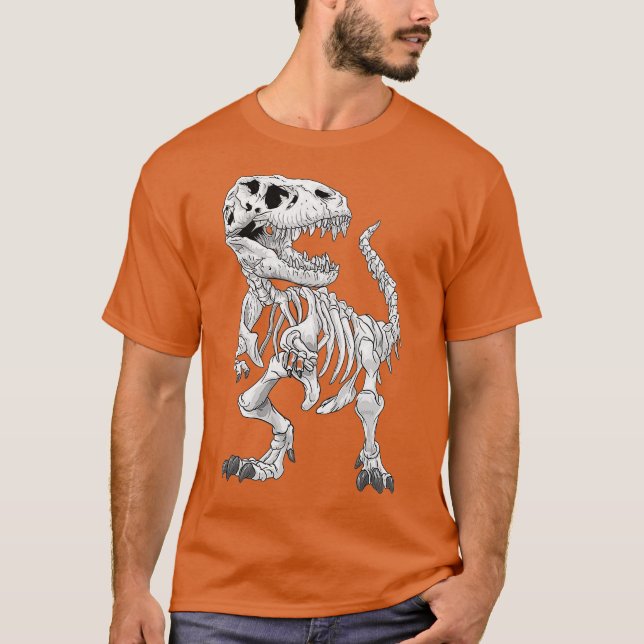 Camiseta TRex Skeleton Dino huesos paleontólogo Fossil (Anverso)