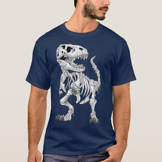Camiseta TRex Skeleton Dino huesos paleontólogo Fossil (Anverso)