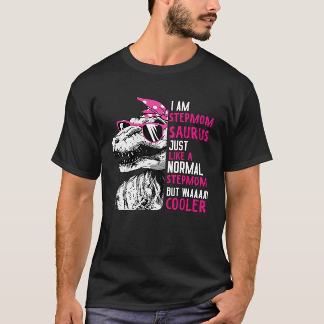 Camiseta TRex Stepmomsaurus Guay Dinosaurio Rosa StepMom (Anverso)