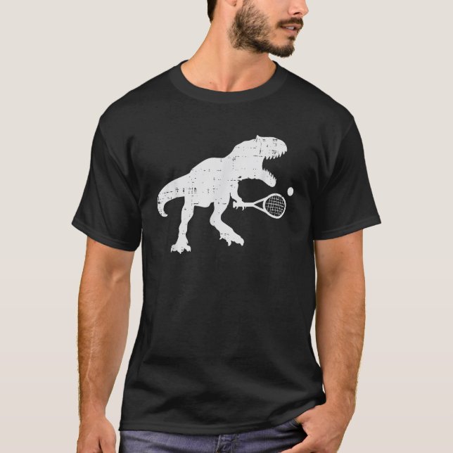 Camiseta Trex Tennis Tennisaurus Funny Hombres Jugadores de (Anverso)