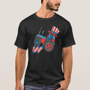 Camiseta Trex Tractor Us Flag Dino Truck 4 De Julio Toddle