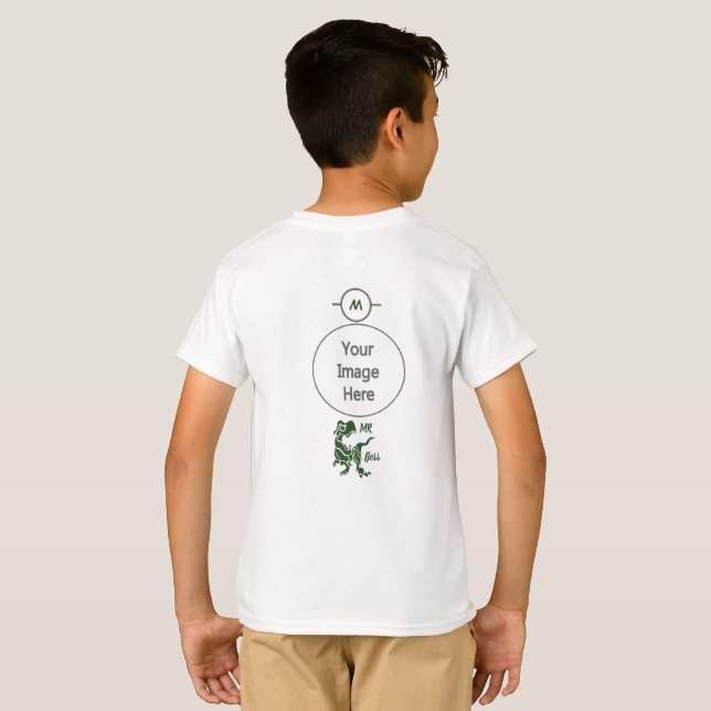 Camiseta Trex verde al jefe Dino (Reverso completo)