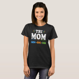 Camiseta Tri bici de la nadada de la mamá funcionada con -