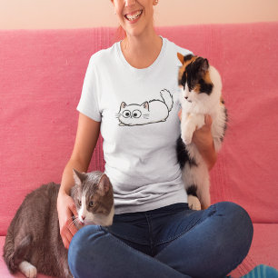 Camiseta Tri-Blend de Gato con Cola Esponjosa y Ex