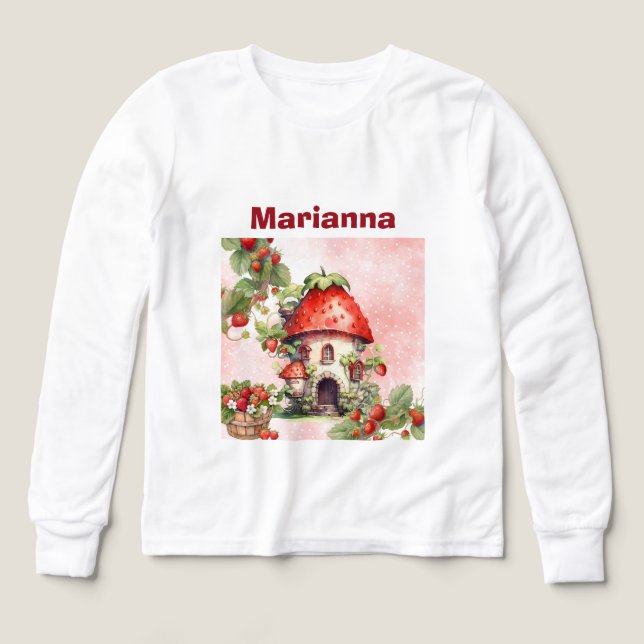 Camiseta Tri-Blend Personalizada de Fresa y Ratón  (Diseño frontal)