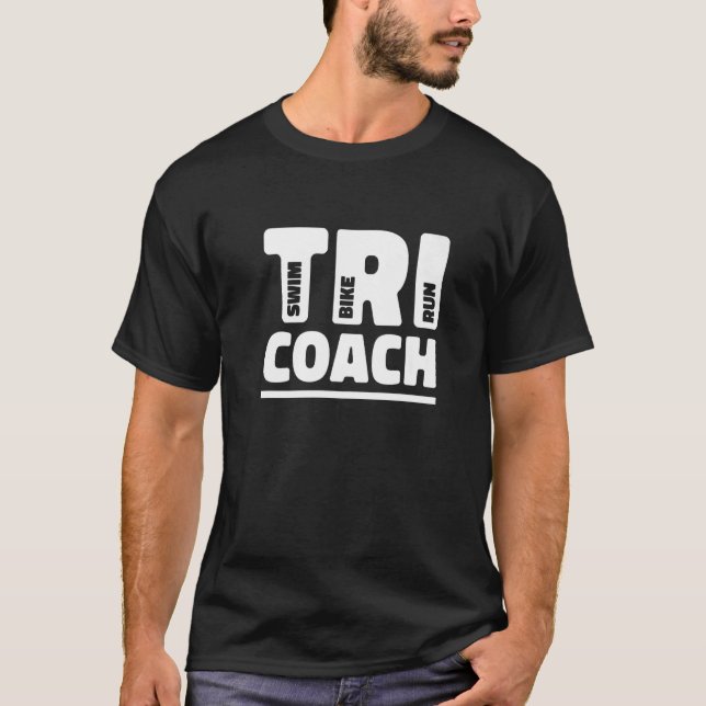 Camiseta Tri Coach Graphic Run Bike Swim Triathlon Triathle (Anverso)