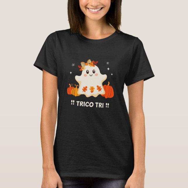 Camiseta Tri Cute Halloween Spookan Fantasma Mexicano Españ (Anverso)