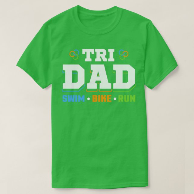 Camiseta Tri Dad Swim Bike Run (Diseño del anverso)