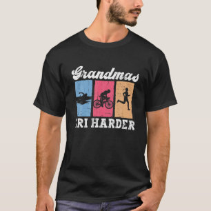 Camiseta Tri Harder - Triatlón mujeres entrenando Tri