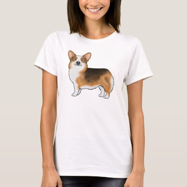 Camiseta Tri Pembroke Welsh Corgi Cartoon Dog (Anverso)