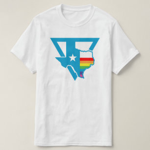Camiseta triángulo arcoiris de texas