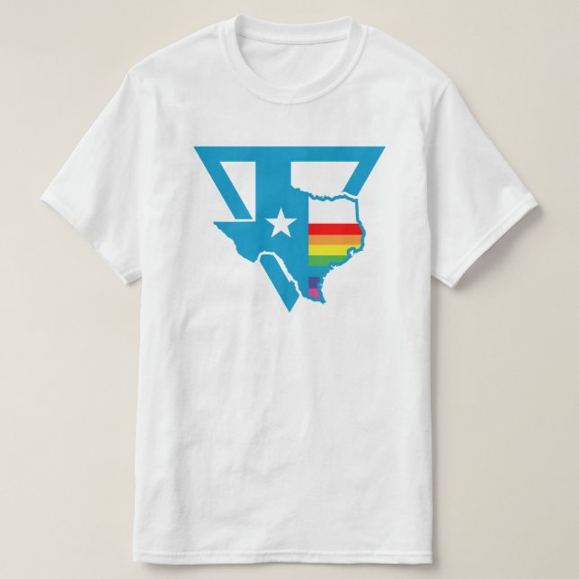 Camiseta triángulo arcoiris de texas (Diseño del anverso)