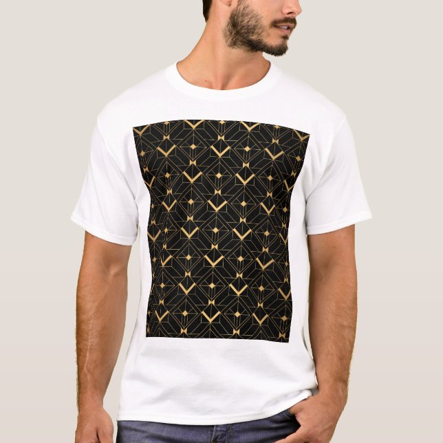 Camiseta Triángulo Art Decó: Patrón de lujo. (Anverso)