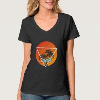 Camiseta Triángulo con forma de sol de Malí con palmas