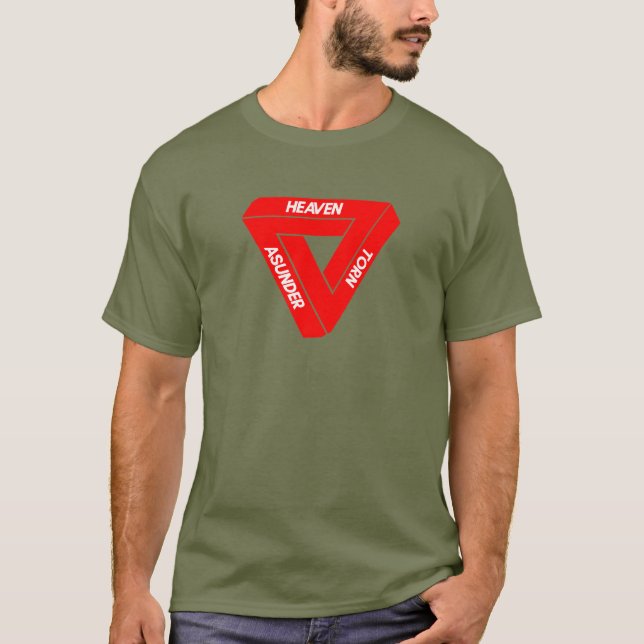 Camiseta Triángulo de asunder penrose roto en el cielo (Anverso)