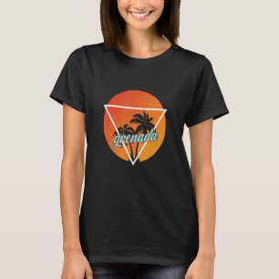Camiseta Triángulo de Granada con forma de sol con palmas