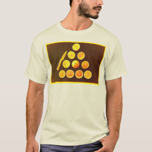 Camiseta "Triángulo de medio Naranja". Foto escueta. ¡Hazte