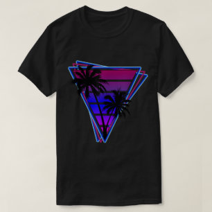 Camiseta Triángulo de Palmeras Retro Neon