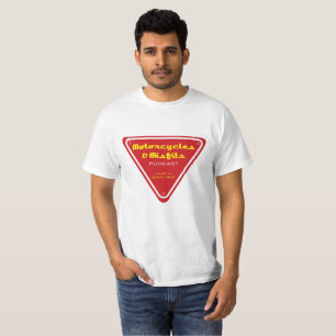 Camiseta Triángulo del rojo de las motocicletas y de las