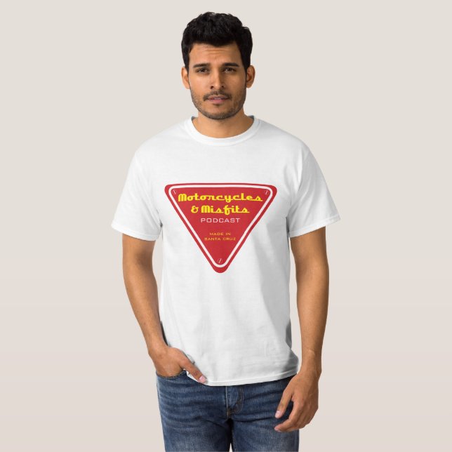 Camiseta Triángulo del rojo de las motocicletas y de las (Anverso completo)