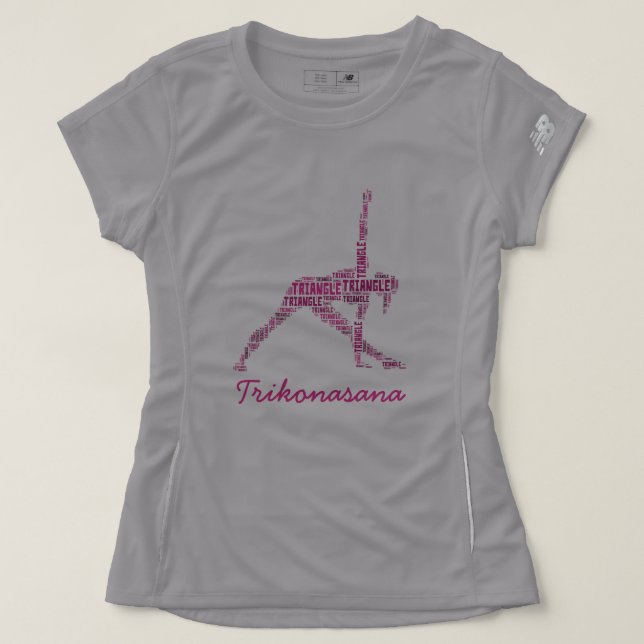 Camiseta Triángulo del Yoga en tonos rosas: Trikonasana (Diseño del anverso)