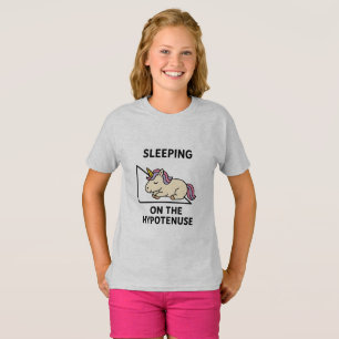Camiseta Triángulo derecho y sonambulismo de unicornio