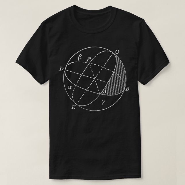 Camiseta Triángulo esférico Trigonometría Matemática L (Diseño del anverso)