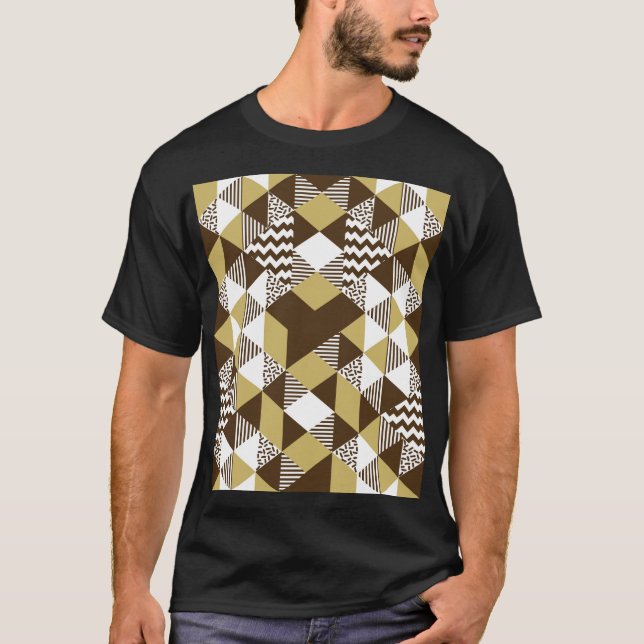 Camiseta Triángulo impecable: moda geométrica de oro. (Anverso)