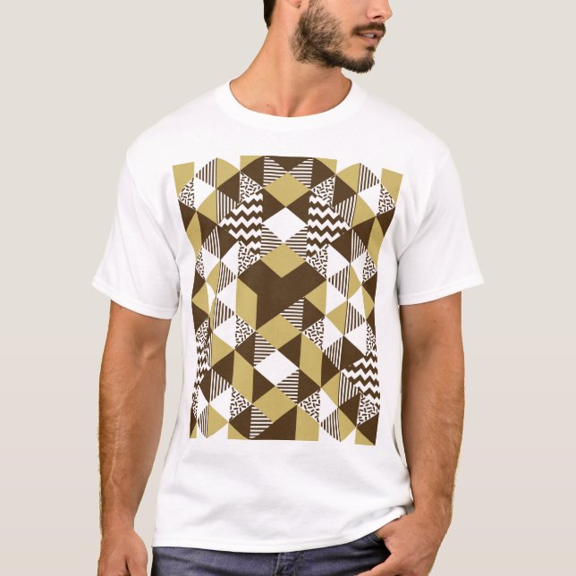 Camiseta Triángulo impecable: moda geométrica de oro. (Anverso)