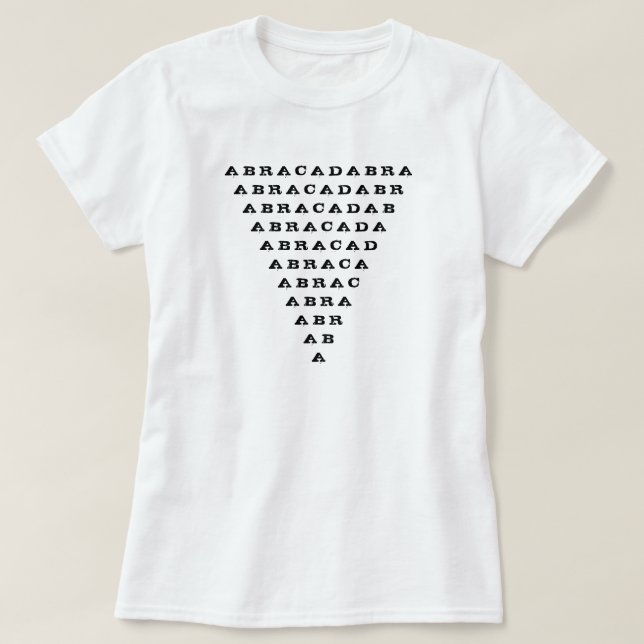 Camiseta triángulo invertido abracadabra (Diseño del anverso)