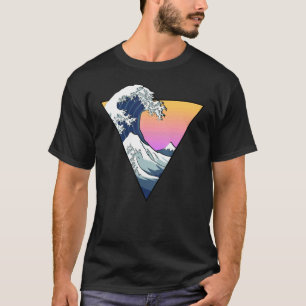 Camiseta Triángulo retro de onda grande estético de vaporwa